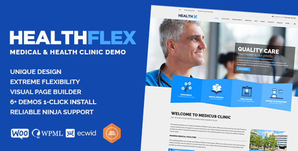 HEALTHFLEX Doctor Medical Clinic & Health WordPress Theme 2.7.5