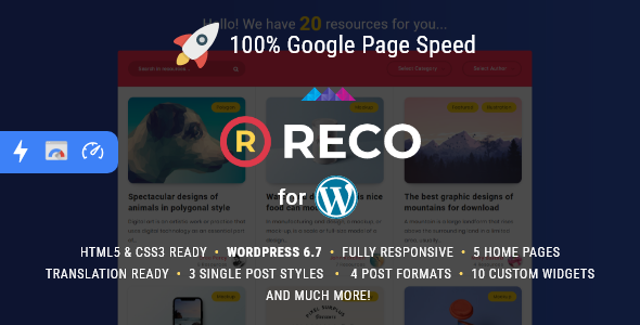 Reco Minimal Lightweight AMP Theme for Freebies 5.1.0